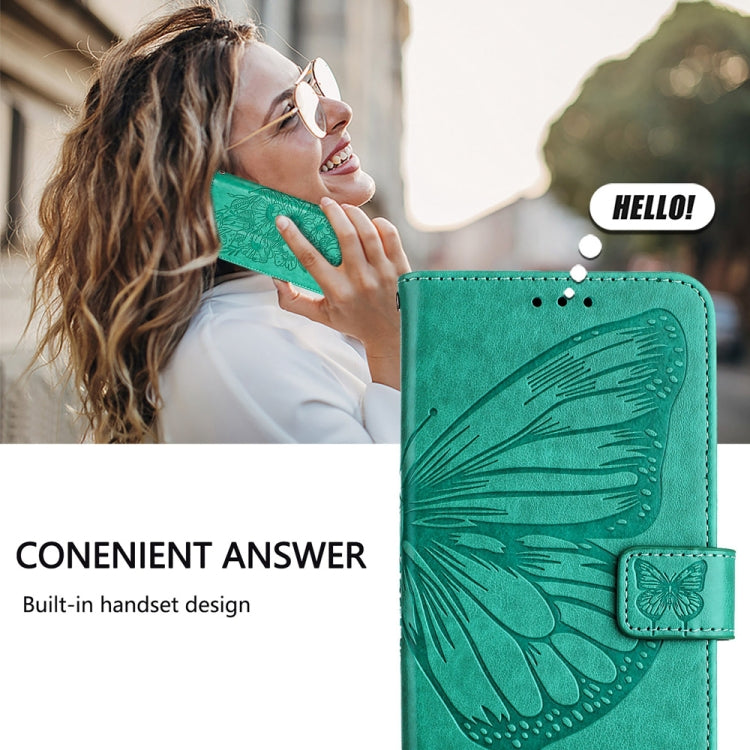 For Xiaomi Redmi K70 / K70 Pro Embossed Butterfly Leather Phone Case(Green) - K70 Cases by buy2fix | Online Shopping UK | buy2fix