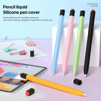 For Apple Pencil 1 Retro Pencil Style Liquid Silicone Stylus Case(Grey) - Pencil Accessories by buy2fix | Online Shopping UK | buy2fix