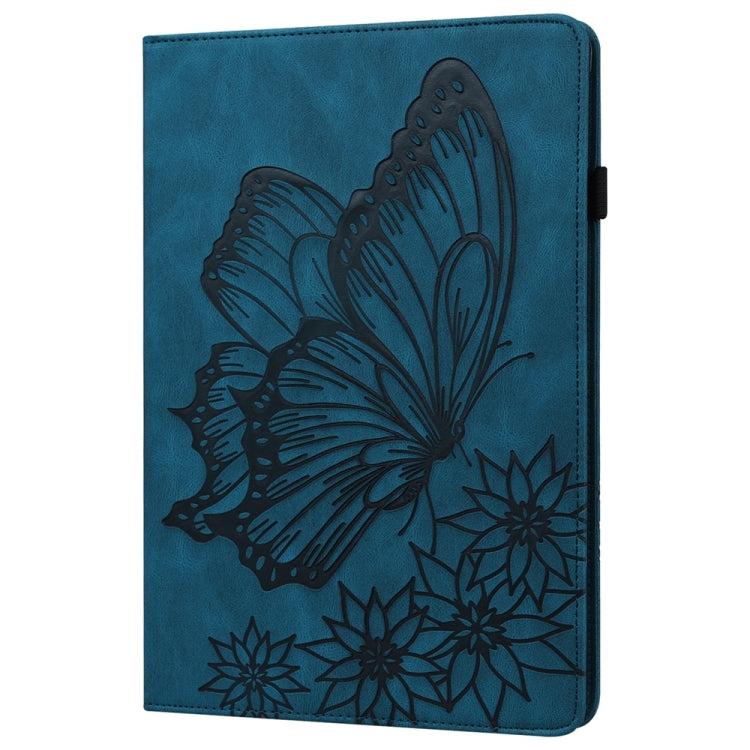 For iPad Pro 11 2024 Big Butterfly Embossed Leather Tablet Case(Blue) - iPad Pro 11 2024 Cases by buy2fix | Online Shopping UK | buy2fix