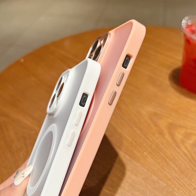 For iPhone 15 MagSafe Skin Feel Phone Case with Lens Film(Pink) - iPhone 15 Cases by buy2fix | Online Shopping UK | buy2fix
