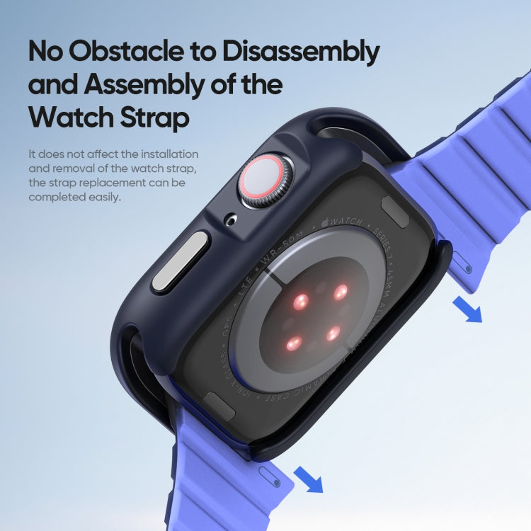 For Apple Watch 9 / 8 / 7 41mm DUX DUCIS Bamo Series Hollow PC + TPU Watch Protective Case(Midnight Blue+Blue) - Watch Cases by DUX DUCIS | Online Shopping UK | buy2fix