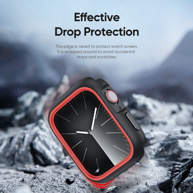 For Apple Watch 9 / 8 / 7 45mm DUX DUCIS Bamo Series Hollow PC + TPU Watch Protective Case(Black+Red) - Watch Cases by DUX DUCIS | Online Shopping UK | buy2fix