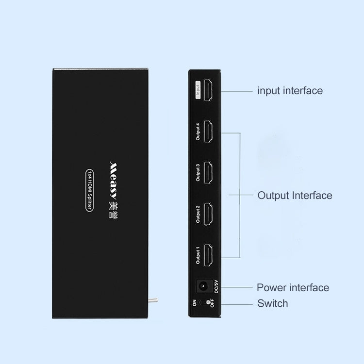 Measy SPH104 1 to 4 4K HDMI 1080P Simultaneous Display Splitter(UK Plug) - Splitter by Measy | Online Shopping UK | buy2fix
