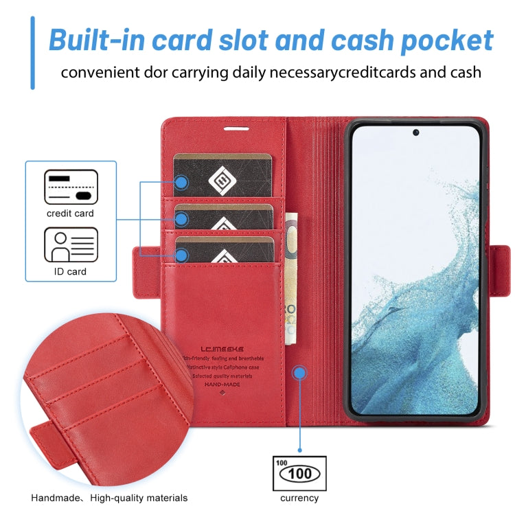 For Samsung Galaxy S24 LC.IMEEKE Skin-friendly Card Slots Leather Phone Case(Red) - Galaxy S24 5G Cases by LC.IMEEKE | Online Shopping UK | buy2fix