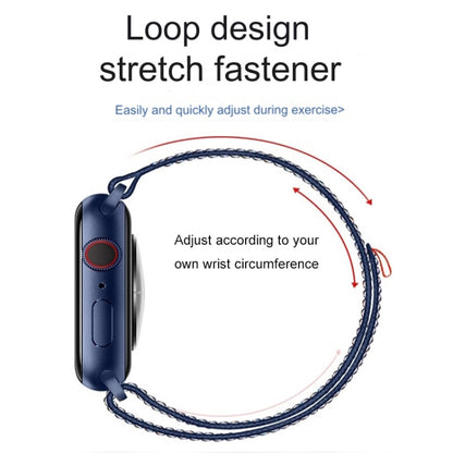 For Apple Watch Ultra 2 49mm Loop Nylon Watch Band(Royal Blue Orange) - Watch Bands by buy2fix | Online Shopping UK | buy2fix