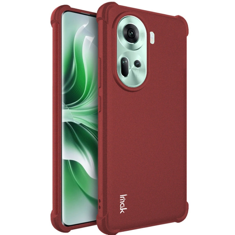 For OPPO Reno11 5G Global imak Shockproof Airbag TPU Phone Case(Matte Red) - Reno11 Cases by imak | Online Shopping UK | buy2fix