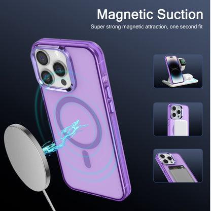 For iPhone 15 Electroplated IMD Magsafe PC Hybrid TPU Phone Case(Purple) - iPhone 15 Cases by buy2fix | Online Shopping UK | buy2fix