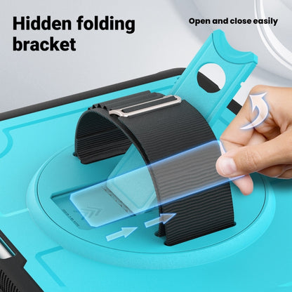 For iPad Air 13 2024 Honeycomb Hand Grip Turntable Stand Tablet Case(Light Blue) - iPad Air 13 2024 Cases by buy2fix | Online Shopping UK | buy2fix