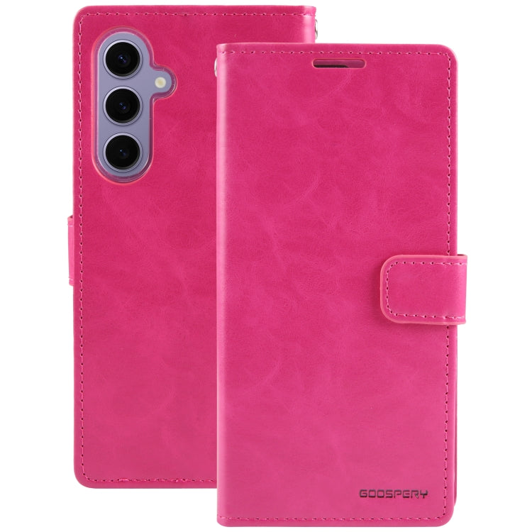 For Samsung Galaxy S24+ 5G GOOSPERY BLUE MOON Crazy Horse Texture Leather Phone Case(Rose Red) - Galaxy S24+ 5G Cases by GOOSPERY | Online Shopping UK | buy2fix