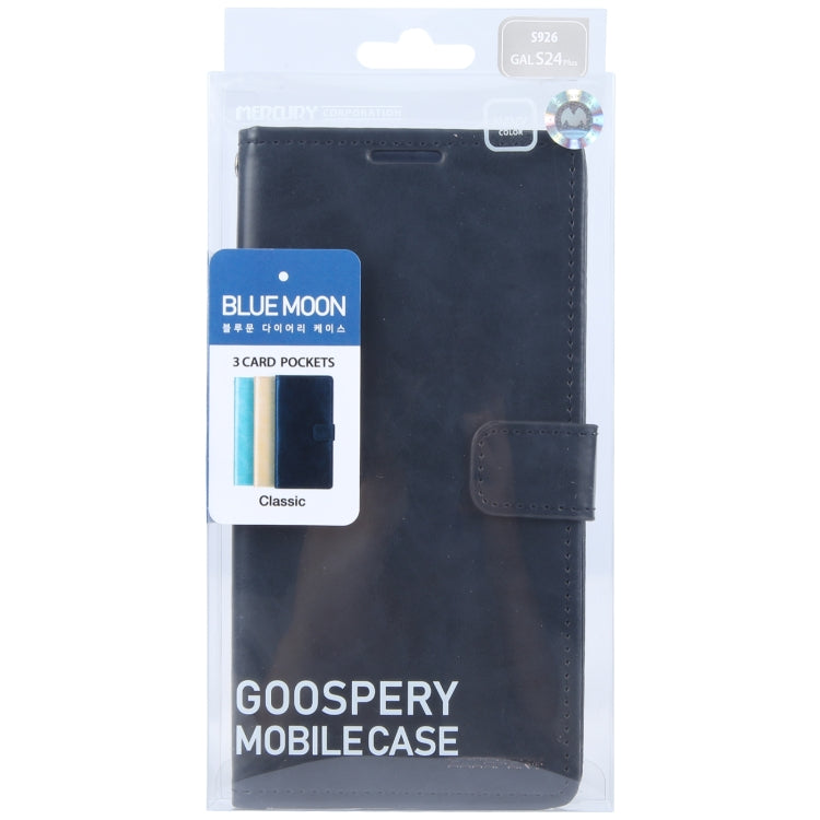 For Samsung Galaxy S24+ 5G GOOSPERY BLUE MOON Crazy Horse Texture Leather Phone Case(Dark Blue) - Galaxy S24+ 5G Cases by GOOSPERY | Online Shopping UK | buy2fix