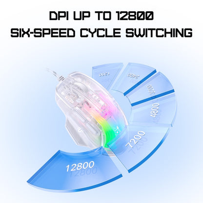 ONIKUMA CW923 RGB Lighting Wired Mouse(Transparent) - Wired Mice by ONIKUMA | Online Shopping UK | buy2fix