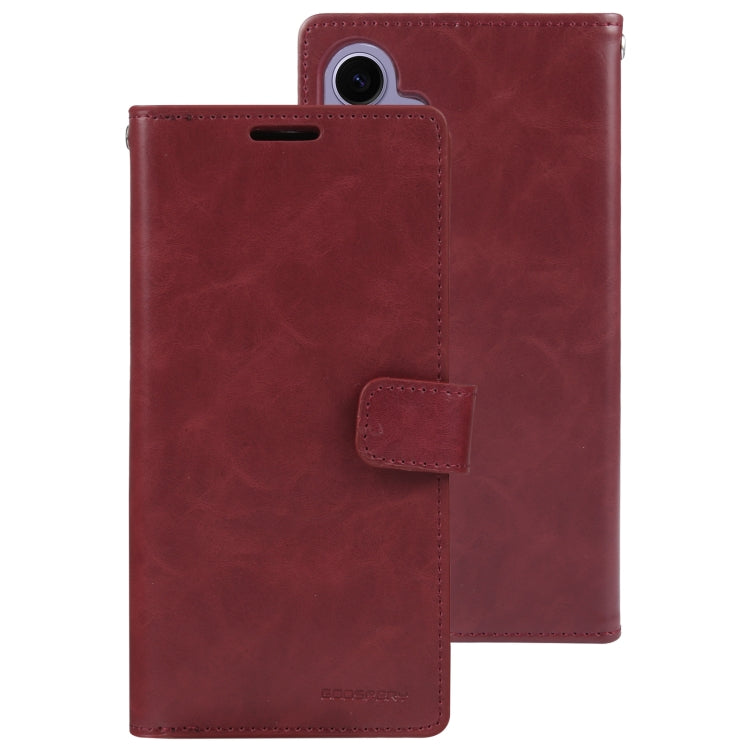 For Samsung Galaxy S24+ 5G GOOSPERY MANSOOR DIARY 9 Card Slots Leather Phone Case(Wine Red) - Galaxy S24+ 5G Cases by GOOSPERY | Online Shopping UK | buy2fix