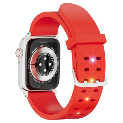 For Apple Watch SE 2023 44mm Luminous Colorful Light Silicone Watch Band(Red) - Watch Bands by buy2fix | Online Shopping UK | buy2fix