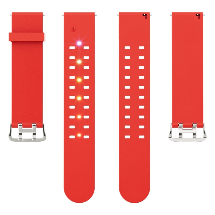 For Apple Watch Series 8 41mm Luminous Colorful Light Silicone Watch Band(Red) - Watch Bands by buy2fix | Online Shopping UK | buy2fix