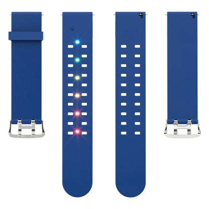 For Apple Watch SE 2022 40mm Luminous Colorful Light Silicone Watch Band(Blue) - Watch Bands by buy2fix | Online Shopping UK | buy2fix