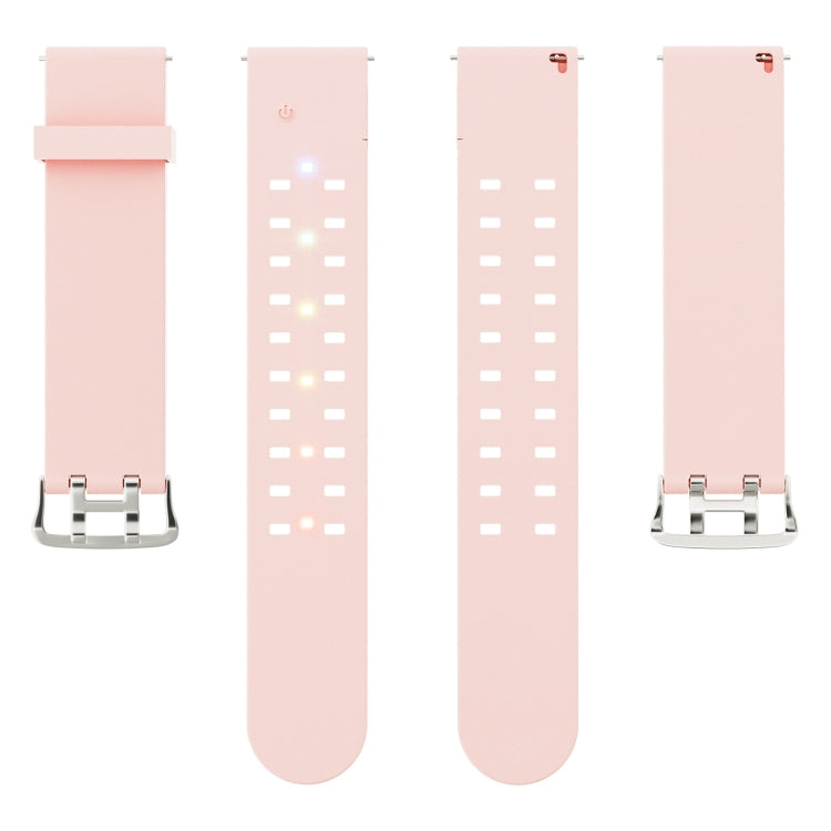 For Apple Watch Series 7 41mm Luminous Colorful Light Silicone Watch Band(Pink) - Watch Bands by buy2fix | Online Shopping UK | buy2fix