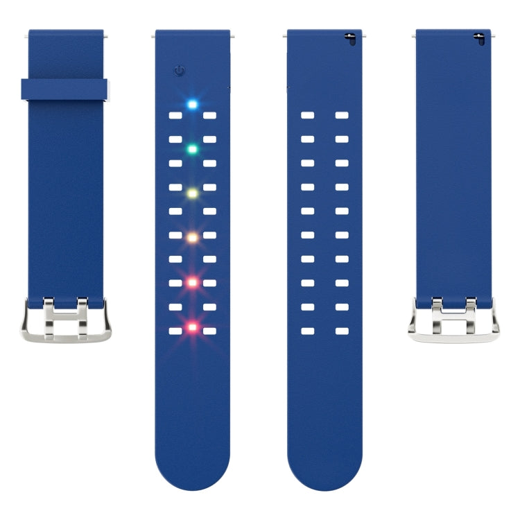 For Apple Watch SE 44mm Luminous Colorful Light Silicone Watch Band(Blue) - Watch Bands by buy2fix | Online Shopping UK | buy2fix