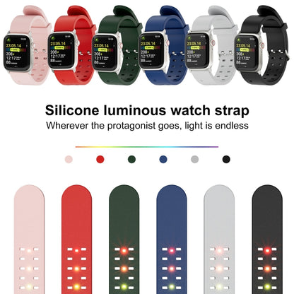 For Apple Watch SE 2022 44mm Luminous Colorful Light Silicone Watch Band(Red) - Watch Bands by buy2fix | Online Shopping UK | buy2fix