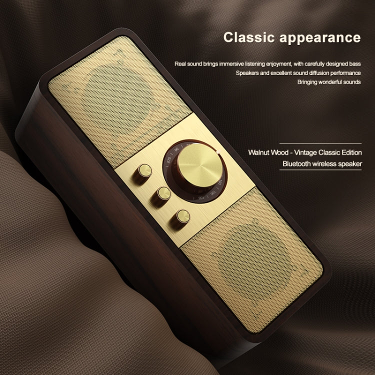 OneDer JY82 Wooden Retro Styling Wireless Speaker HIFI Classic FM Radio Support TF / U-Disk / AUX(Leather Green) - Desktop Speaker by OneDer | Online Shopping UK | buy2fix