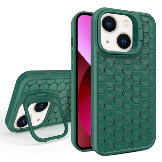 For iPhone 13 Honeycomb Radiating Lens Holder Magsafe Phone Case(Green) - iPhone 13 Cases by buy2fix | Online Shopping UK | buy2fix