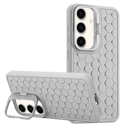 For Samsung Galaxy S24+ 5G Honeycomb Radiating Lens Holder Magsafe Phone Case(Grey) - Galaxy S24+ 5G Cases by buy2fix | Online Shopping UK | buy2fix