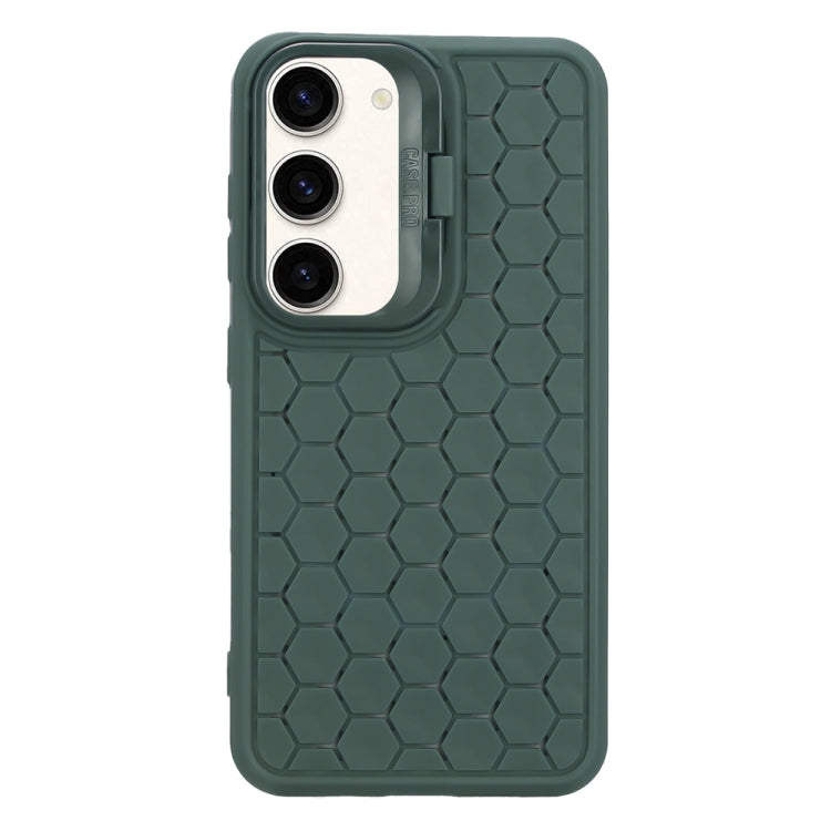 For Samsung Galaxy S23 5G Honeycomb Radiating Lens Holder Magsafe Phone Case(Green) - Galaxy S23 5G Cases by buy2fix | Online Shopping UK | buy2fix