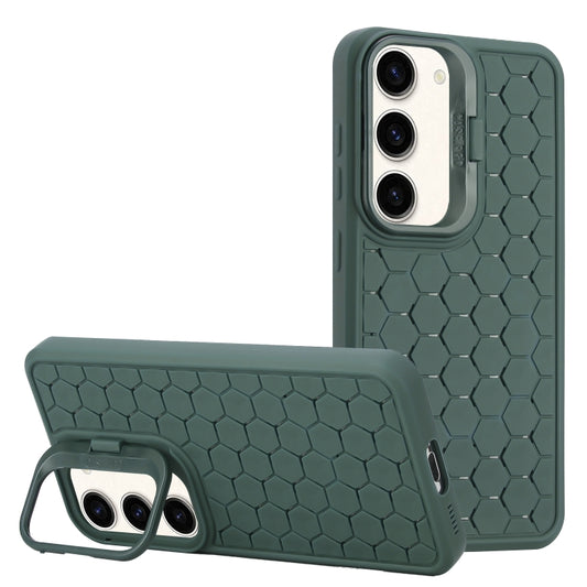 For Samsung Galaxy S23+ 5G Honeycomb Radiating Lens Holder Magsafe Phone Case(Green) - Galaxy S23+ 5G Cases by buy2fix | Online Shopping UK | buy2fix