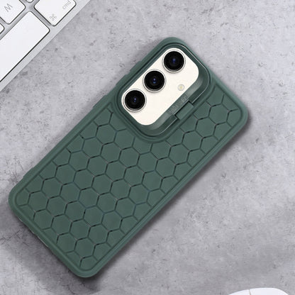 For Samsung Galaxy S23 FE 5G Honeycomb Radiating Lens Holder Magsafe Phone Case(Green) - Galaxy S23 FE 5G Cases by buy2fix | Online Shopping UK | buy2fix