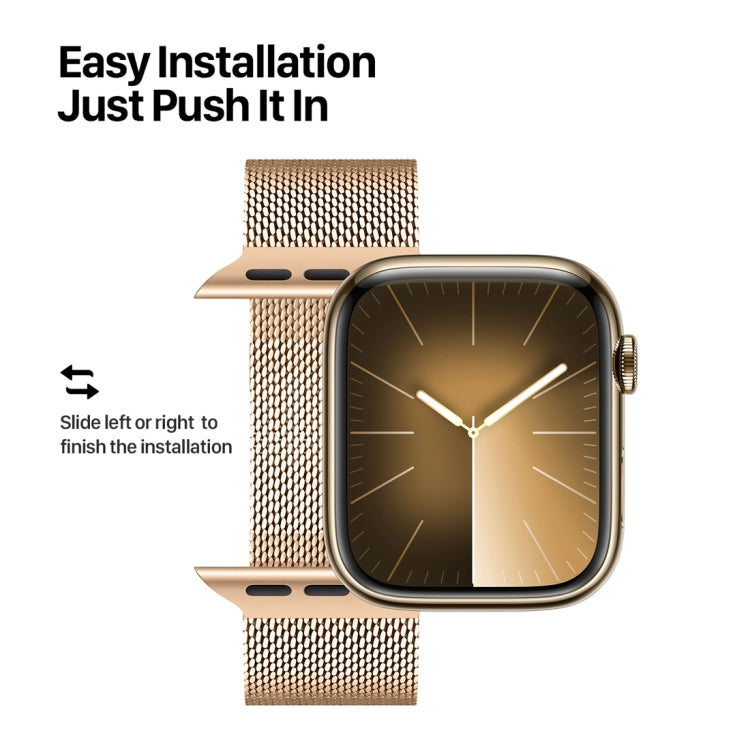 For Apple Watch Series 2 38mm DUX DUCIS Milanese Pro Series Stainless Steel Watch Band(Gold) - Watch Bands by DUX DUCIS | Online Shopping UK | buy2fix