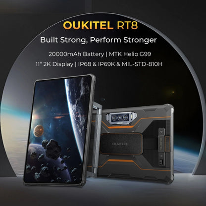 OUKITEL RT8 4G Network IP68/IP69K Rugged Tablet, 6GB+256GB, 11 inch Android 13 MediaTek Helio G99 Quad Core Support Dual SIM, EU Plug(Orange) - Other by OUKITEL | Online Shopping UK | buy2fix