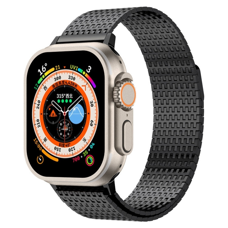 For Apple Watch Series 5 44mm Milanese Loop Magnetic Clasp Stainless Steel Watch Band(Black) - Watch Bands by buy2fix | Online Shopping UK | buy2fix