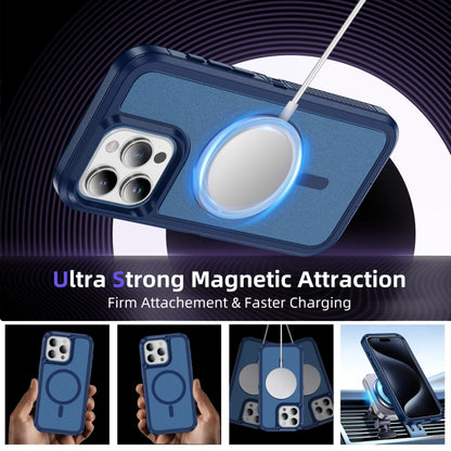 For iPhone 14 Pro Max Guard Magsafe Magnetic Ring Matte Phone Case(Royal Blue) - iPhone 14 Pro Max Cases by buy2fix | Online Shopping UK | buy2fix