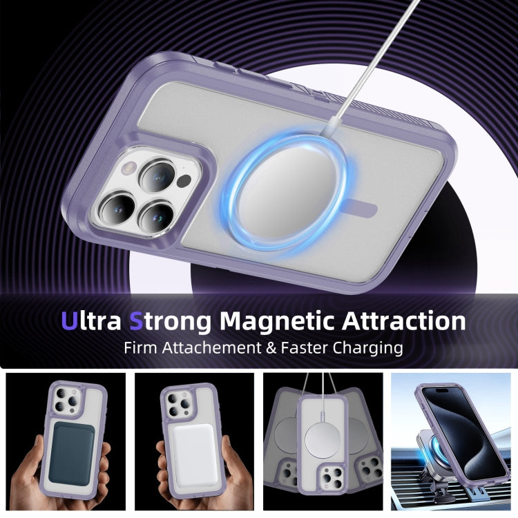 For iPhone 13 Pro Max Guard Magsafe Magnetic Ring Matte Phone Case(Light Purple) - iPhone 13 Pro Max Cases by buy2fix | Online Shopping UK | buy2fix