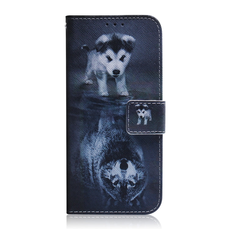 For Google Pixel 9 Coloured Drawing Flip Leather Phone Case(Wolf and Dog) - Google Cases by buy2fix | Online Shopping UK | buy2fix