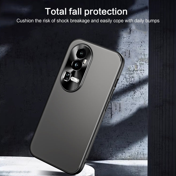 For OPPO Reno10 Pro+ Global R-JUST RJ-61 Electroplating Frosted TPU + PC Phone Case with Holder(Silver) - OPPO Cases by R-JUST | Online Shopping UK | buy2fix