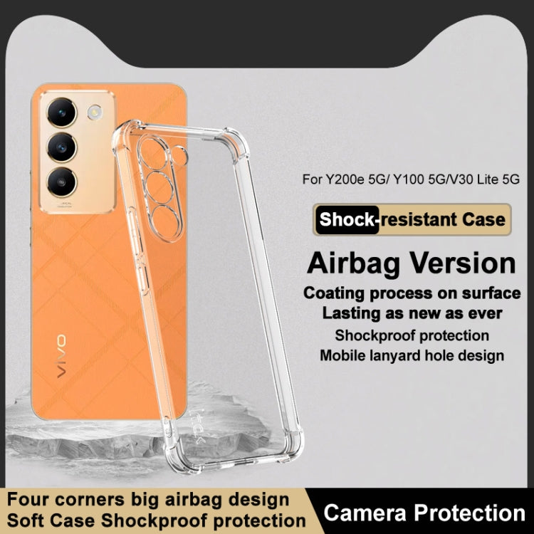 For vivo Y200e 5G Global / Y100 5G IDN imak Shockproof Airbag TPU Phone Case(Transparent) - vivo Tempered Glass by imak | Online Shopping UK | buy2fix