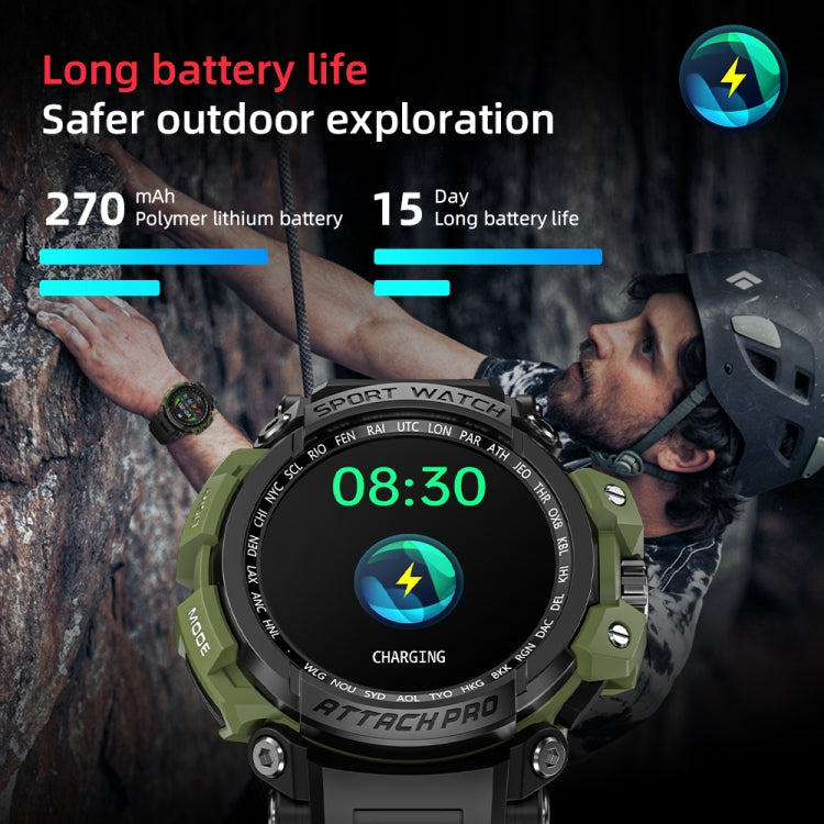 LOKMAT ATTACK Pro 1.32 inch BT5.1 Smart Sport Watch, Support Bluetooth Call / Sleep / Blood Oxygen / Heart Rate / Blood Pressure Health Monitor(Black) - Smart Watches by Lokmat | Online Shopping UK | buy2fix