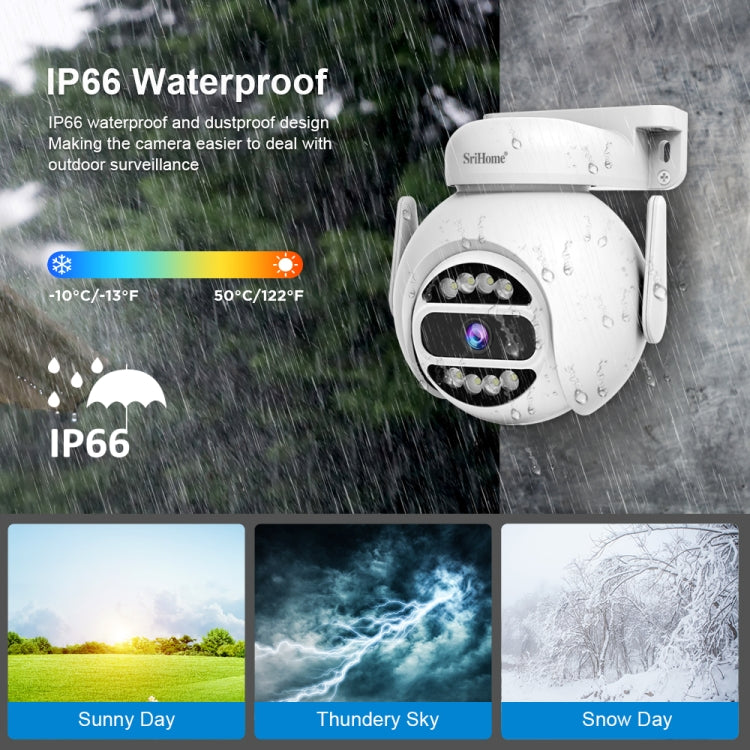 SriHome SH047 4MP IP66 Waterproof Motion Detection Night Vision WiFi HD Camera(UK Plug) - Wireless Camera by SriHome | Online Shopping UK | buy2fix