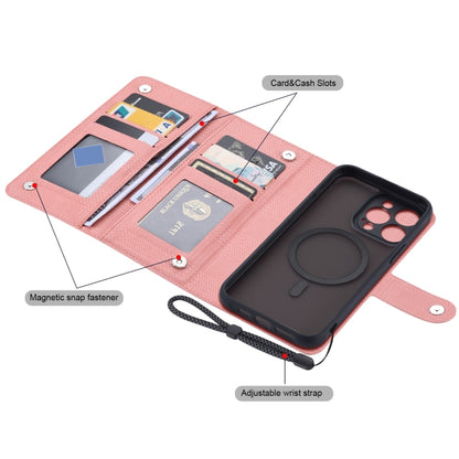 For iPhone 15 ViLi GHA Series Shockproof MagSafe RFID Leather Attraction Horizontal Flip Phone Case(Pink) - iPhone 15 Cases by ViLi | Online Shopping UK | buy2fix