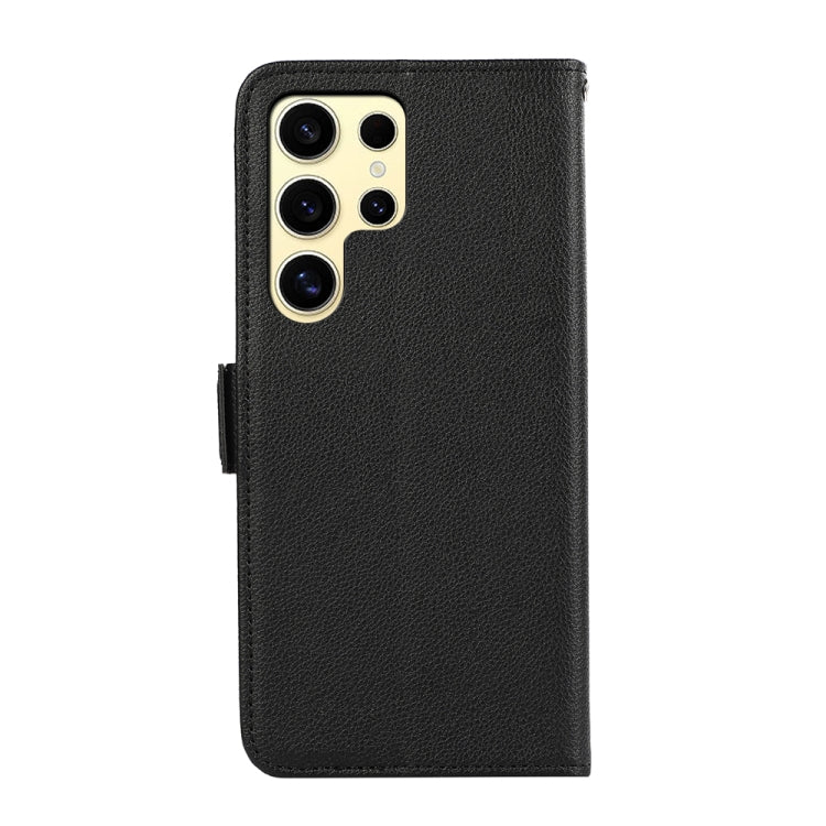 For Samsung Galaxy S24 Ultra 5G ABEEL Side-Magnetic Litchi Pattern Leather RFID Phone Case(Black) - Galaxy S24 Ultra 5G Cases by buy2fix | Online Shopping UK | buy2fix