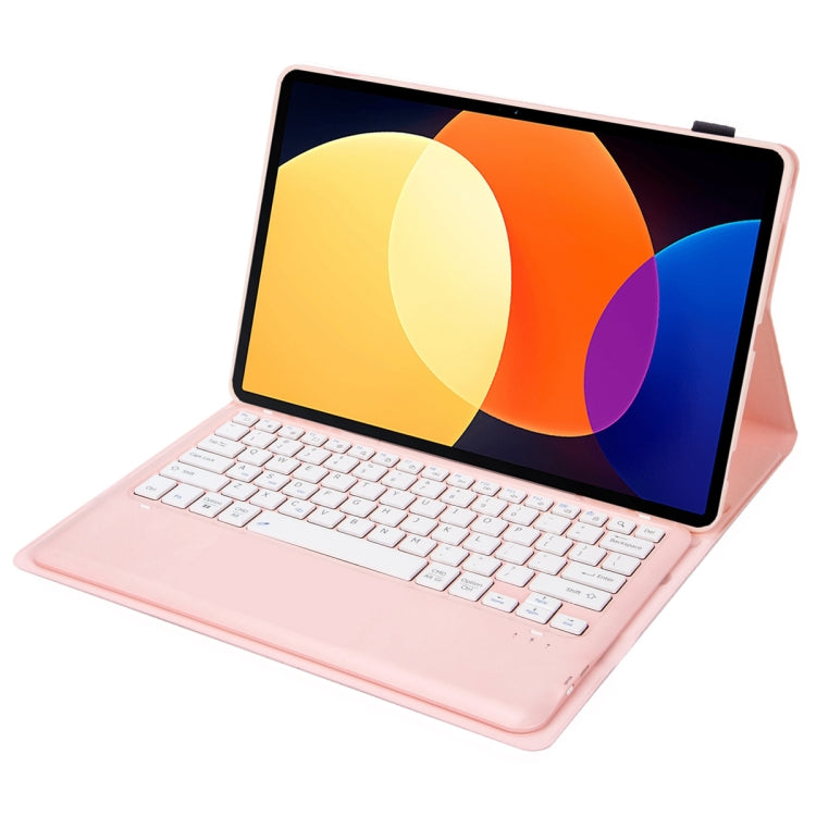For Xiaomi Pad 6S Pro 12.4 Lambskin Texture Detachable Bluetooth Keyboard Leather Case(Pink) - Others Keyboard by buy2fix | Online Shopping UK | buy2fix