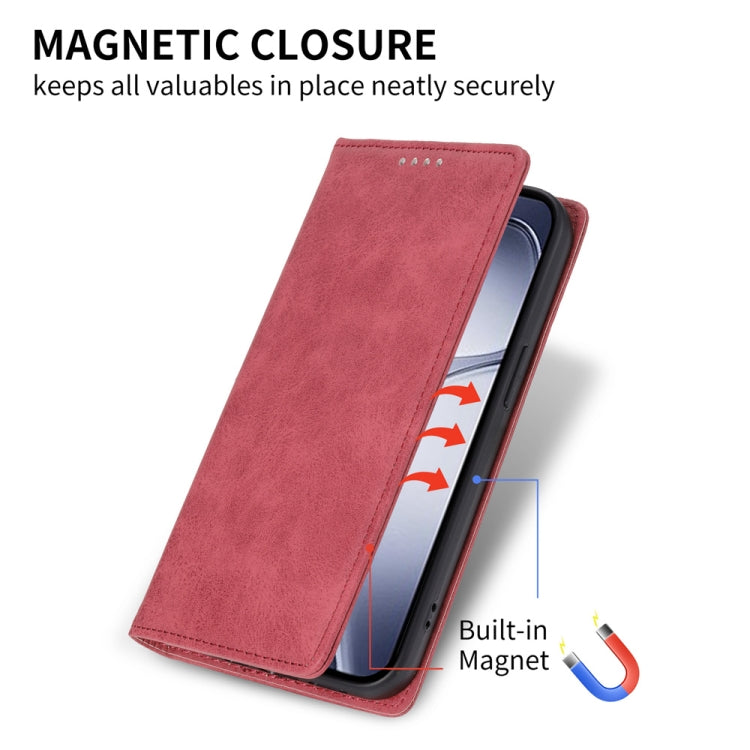 For Redmi K70 Ultra Business Solid Color Magnetic RFID Leather Phone Case(Red) - Xiaomi Cases by buy2fix | Online Shopping UK | buy2fix