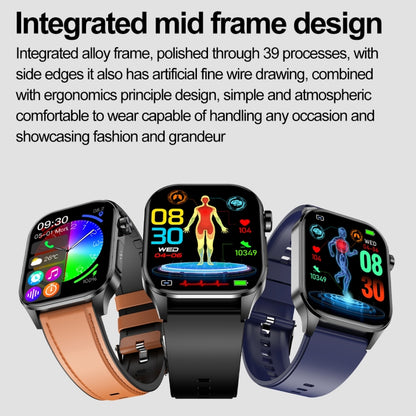 ET580 2.04 inch AMOLED Screen Sports Smart Watch Support Bluethooth Call /  ECG Function(Blue Silicone Band) - Smart Watches by buy2fix | Online Shopping UK | buy2fix