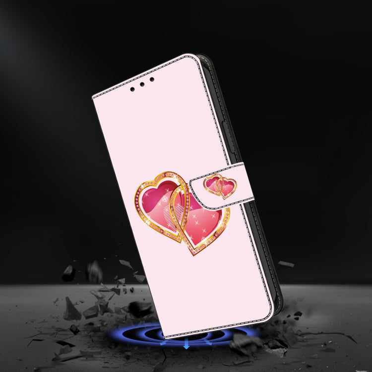 For Honor 90 Lite Crystal Painted Leather Phone case(Love Peach) - Honor Cases by buy2fix | Online Shopping UK | buy2fix