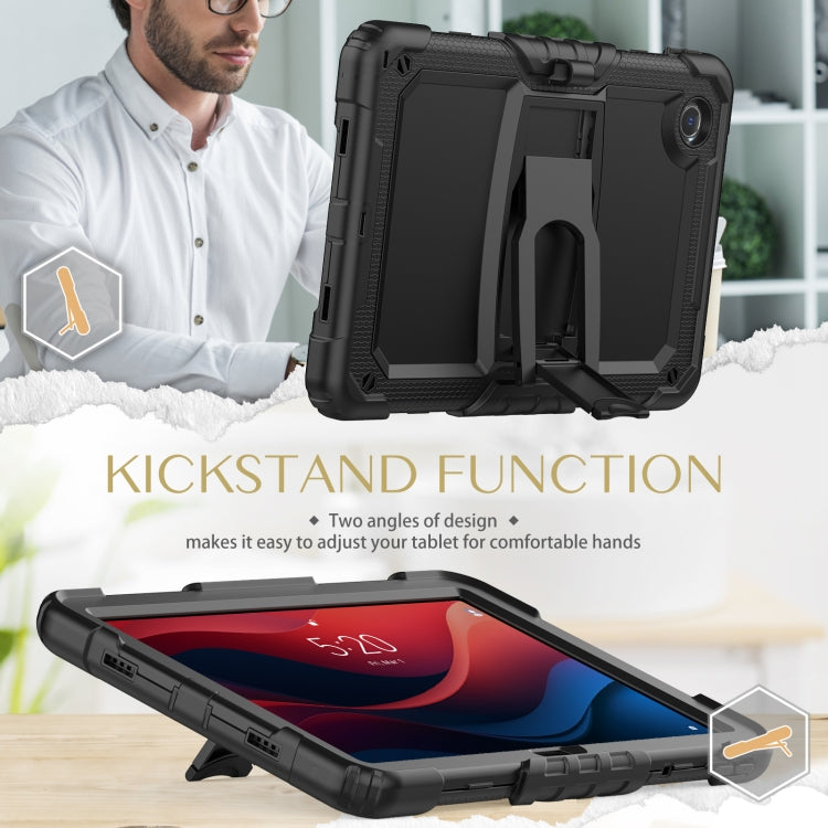 For Lenovo Tab M11 /Xiaoxin Pad 2024 Silicone Hydric PC Tablet Case with Shoulder Strap & Holder(Black) - Lenovo by buy2fix | Online Shopping UK | buy2fix