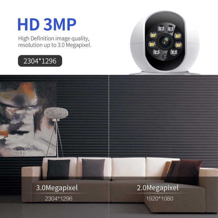 ESCAM QF104 One Click Video Call 3MP Indoor Humanoid Detection Audible Alarm Color Night Version Smart WiFi Camera, UK Plug - Wireless Camera by ESCAM | Online Shopping UK | buy2fix