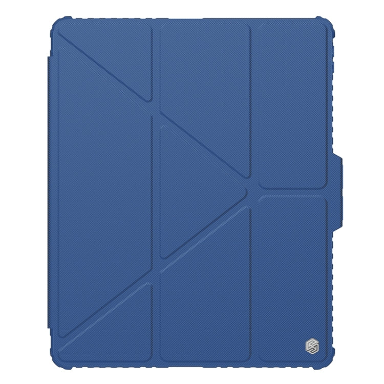 For iPad Air 13 2024 / Pro 12.9 NILLKIN Bumper Pro Multi-angle Folding Style Tablet Leather Case(Blue) - iPad Air 13 2024 Cases by NILLKIN | Online Shopping UK | buy2fix