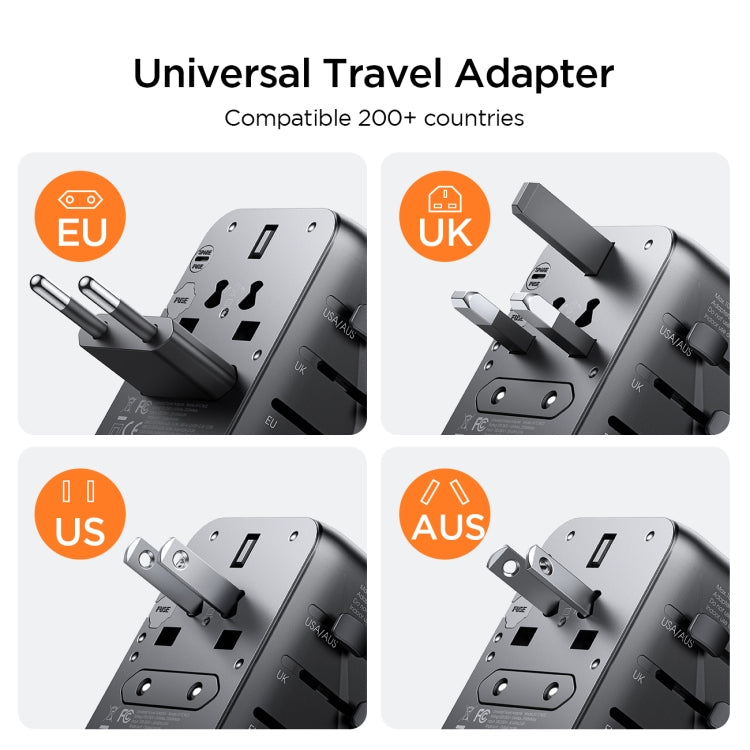 JOYROOM JR-TCW02 65W Universal Travel Adapter(Black) - USB Charger by JOYROOM | Online Shopping UK | buy2fix