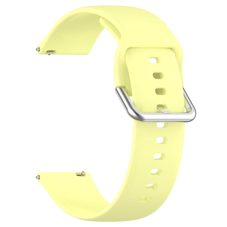 For CMF Watch Pro D395 22mm Solid Color Silver Buckle Silicone Watch Band, Size:S(Yellow) - Watch Bands by buy2fix | Online Shopping UK | buy2fix