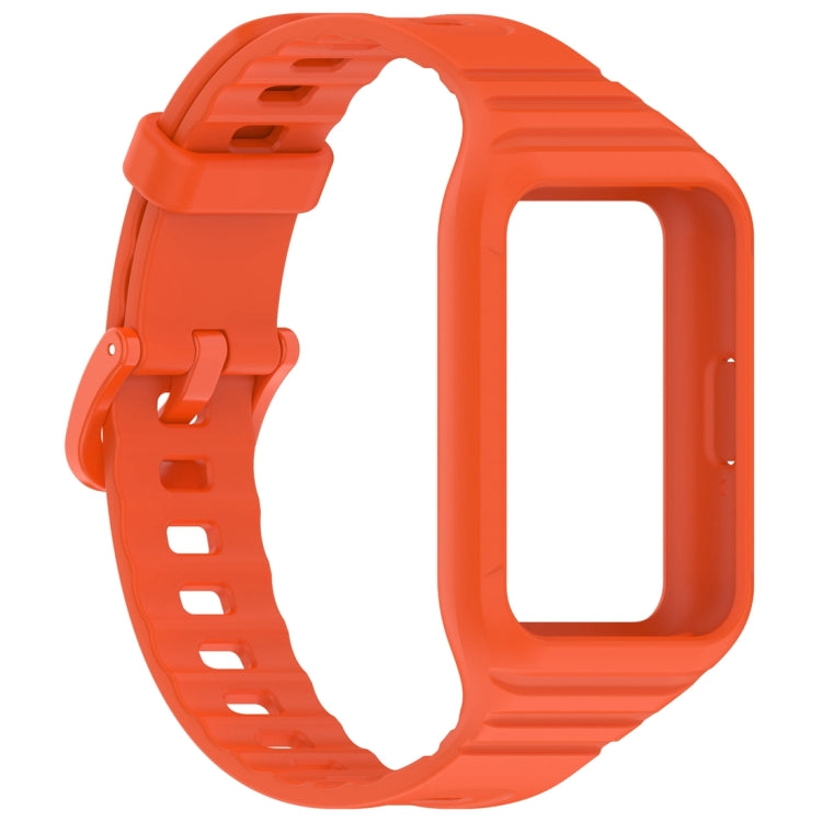 For Samsung Galaxy Fit 3 Solid Color Integrated TPU Watch Band(Orange) - Watch Bands by buy2fix | Online Shopping UK | buy2fix